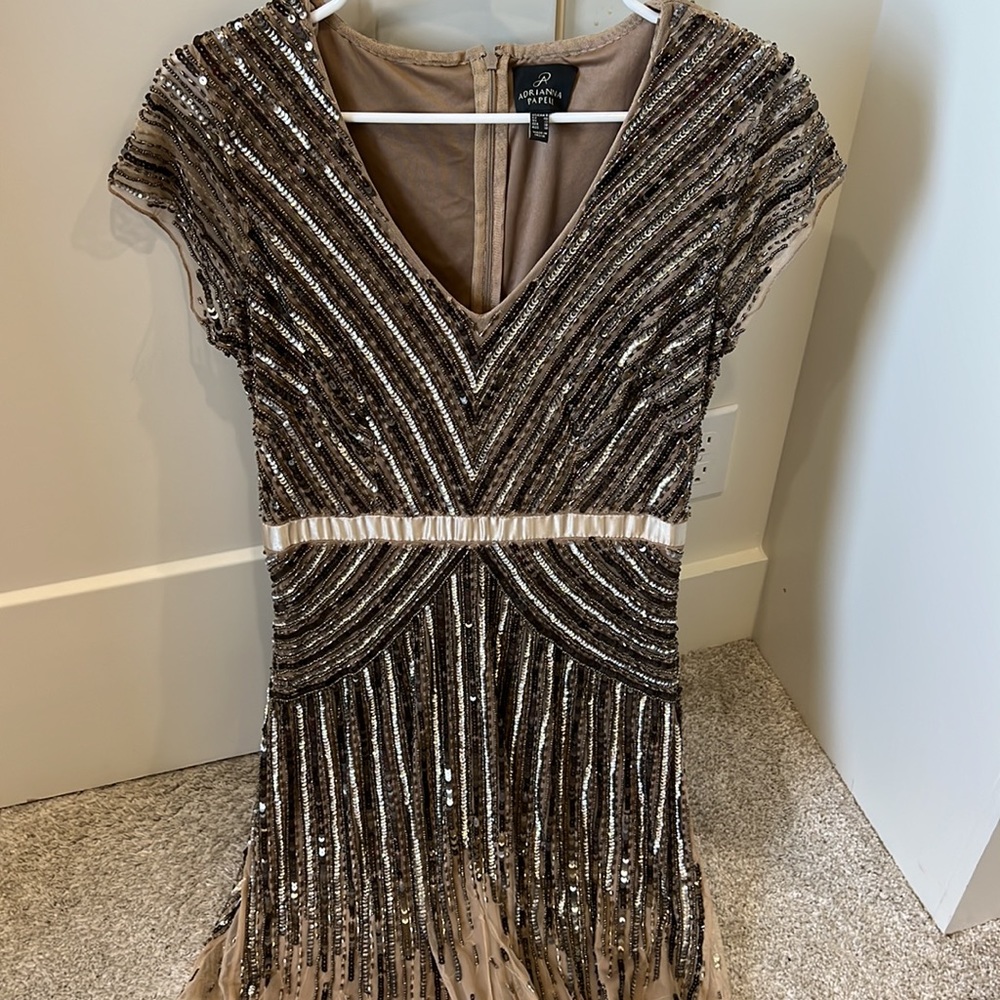 Adrianna papell size 8 beaded gown